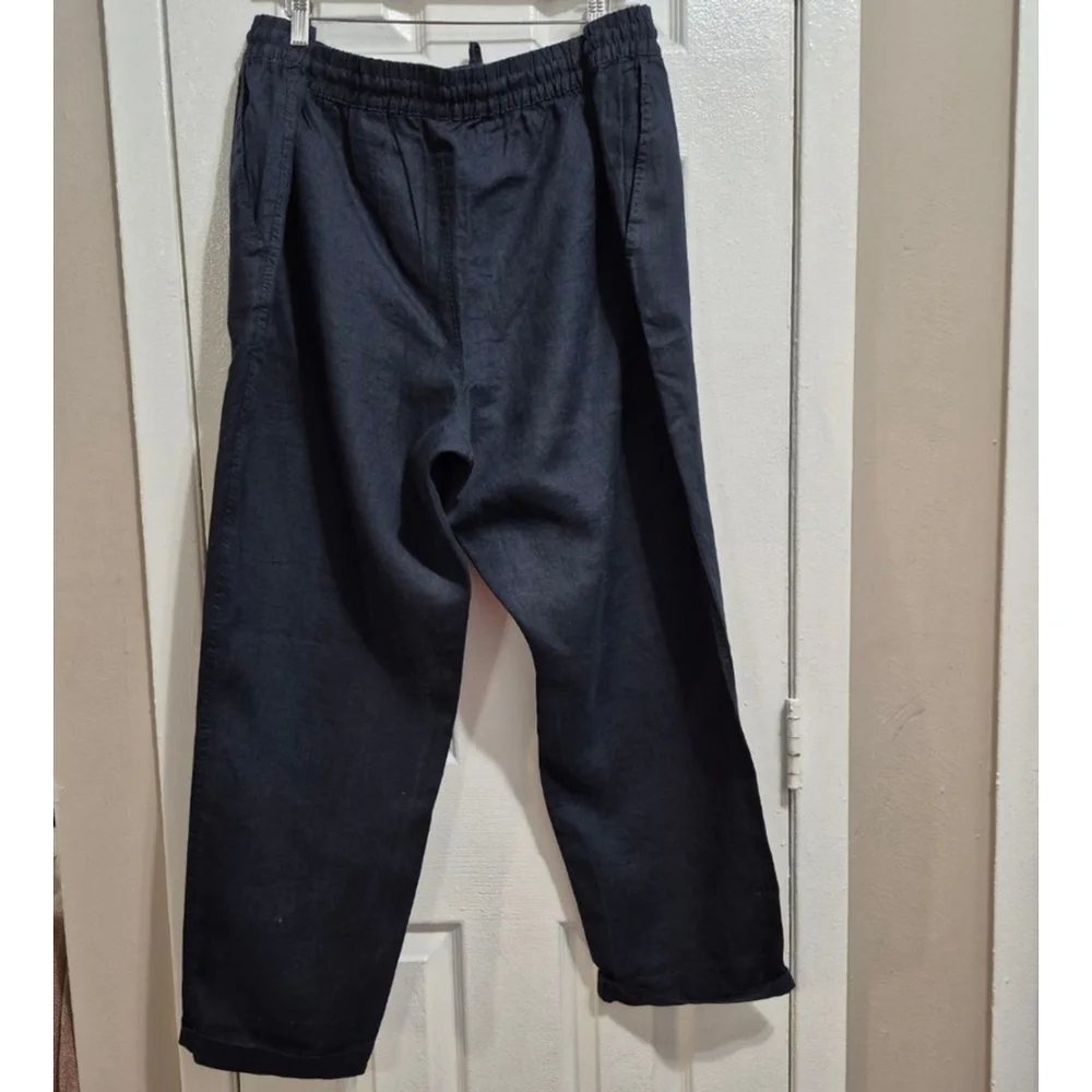 Women's H&M Navy Linen Trousers Plus Size XXL